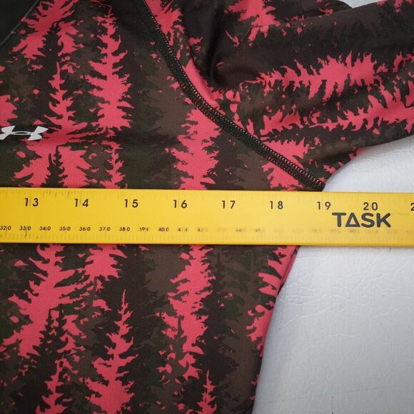 Under Armour Ladies Size Medium Pink Brown Green V-neck Long Sleeves Rash Guard - Picture 9 of 11